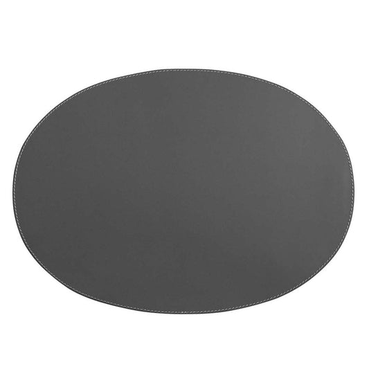 Leder Tischset, Lederunterlage KANON oval, grau/grey