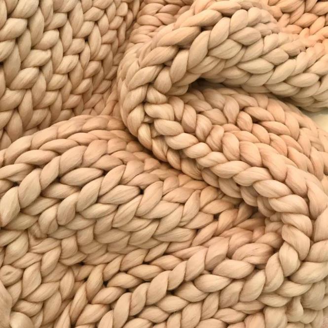 Wolldecke Cosima Chunky Knit, beige