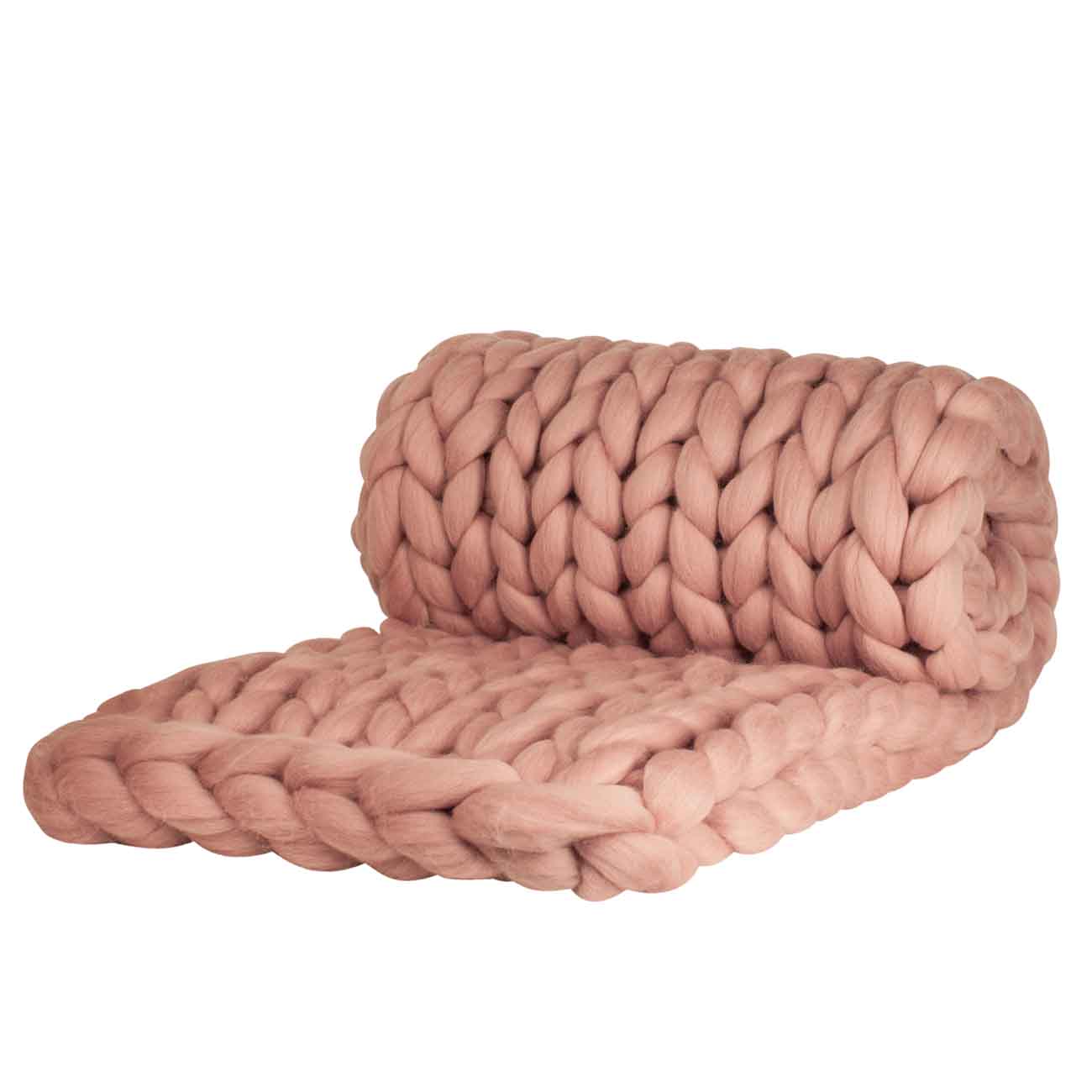 Wolldecke Cosima Chunky Knit, pale pink